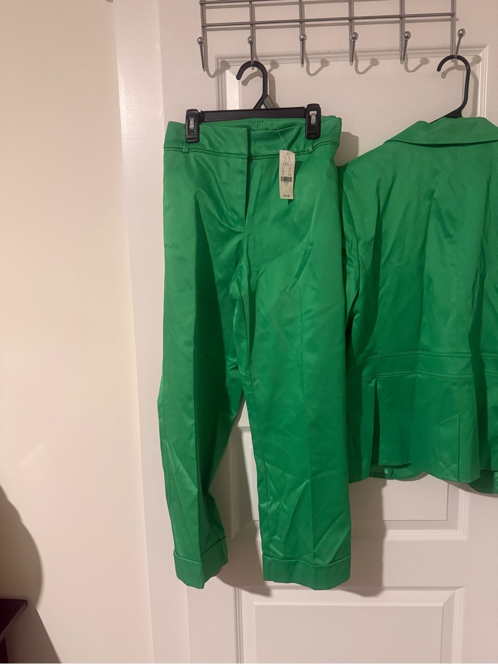 New York & Company Emerald Green Straight-Leg Trousers